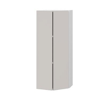 Шкаф верхний торцевой ШВТ 360Н Корпус: ЛДСП белый 16мм; фасад: фрезеровка Оливия, МДФ моно керамика 16 мм