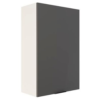 Шкаф верхний (премьер) ШВ 600Н-1 Корпус: ЛДСП белый 16мм; фасад: фрезеровка Норд, МДФ софт смок 16 мм