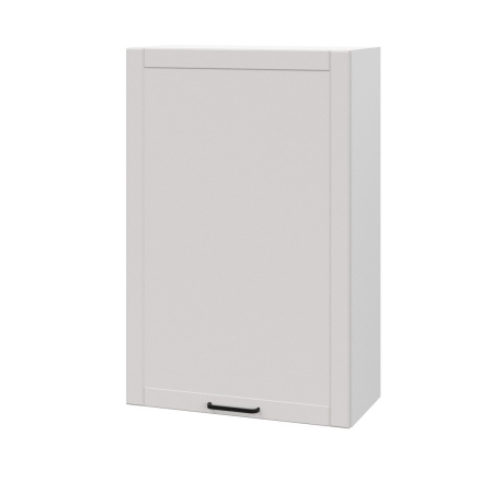 Шкаф верхний (премьер) ШВ 600Н-1 Корпус: ЛДСП белый 16мм; фасад: фрезеровка Диада, МДФ лофт крем 16 мм