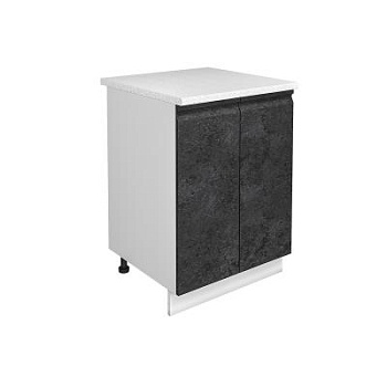 Шкаф нижний ШН 600 Корпус: ЛДСП белый 16мм; фасад: фрезеровка Бруклин, МДФ бетон черный 16мм Шкаф нижний ШН 600 Корпус: ЛДСП белый 16мм; фасад: фрезеровка Бруклин, МДФ бетон черный 16мм