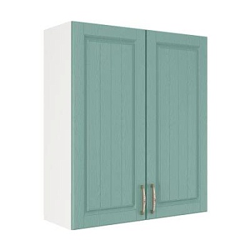 Шкаф верхний (премьер) ШВ 800Н Корпус: ЛДСП белый 16мм; фасад: фрезеровка Лондон, МДФ дуб изумруд 16мм