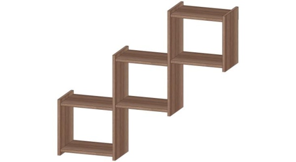 Полка Квадро Ясень Шимо тёмный