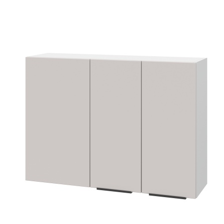 Шкаф верхний угловой ШВУП 1000 Корпус: ЛДСП белый 16мм; фасад: фрезеровка Оливия, МДФ моно керамика 16 мм