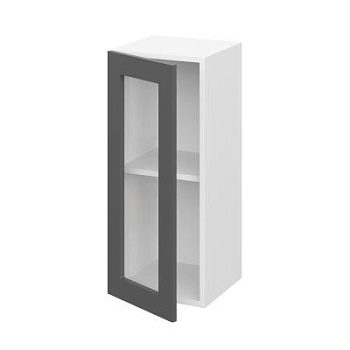 Шкаф верхний со стеклом ШВС 300 Барселона белый массив (МДФ 16мм МС София)