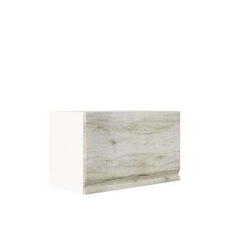 Шкаф верхний горизонтальный ШВГ 600 Корпус: ЛДСП белый 16мм; фасад: фрезеровка Бруклин, МДФ клен скандинавский 16 мм