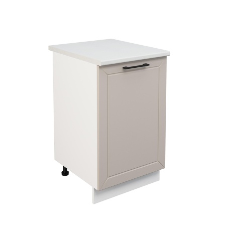 Шкаф нижний ШН 500 Корпус: ЛДСП белый 16мм; фасад: фрезеровка Кельн, МДФ софт бланж 16мм