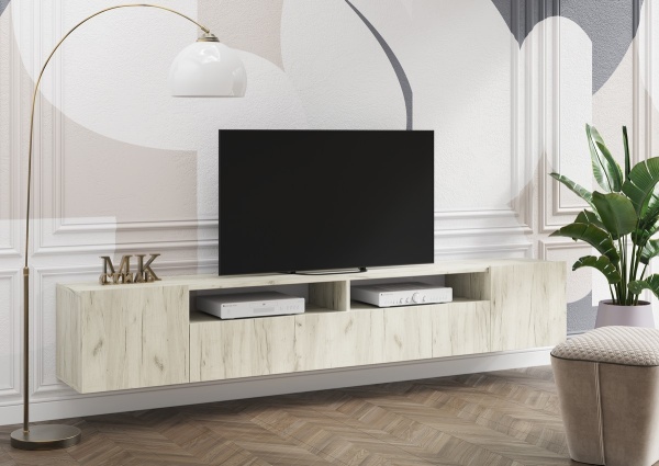 СОЛО-16 Тумба под ТВ (ЛДСП) Дуб крафт белый / Дуб Крафт белый