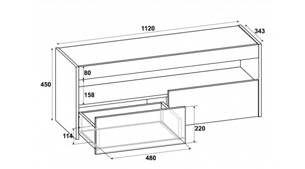 ТВ тумба Вегас Дуб вотан / Ателье Темное