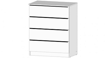 Элегант Комод 4 ящика Белый