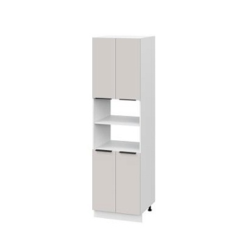 Пенал ПД600-22 Корпус: ЛДСП белый 16мм; фасад: фрезеровка Оливия, МДФ моно керамика 16 мм