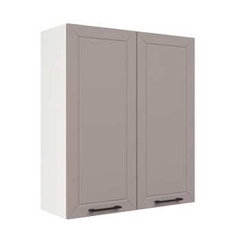 Шкаф верхний (премьер) ШВ 800Н Корпус: ЛДСП белый 16мм; фасад: фрезеровка Кельн, МДФ софт тоффи 16мм