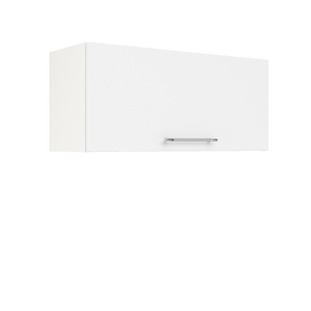 Шкаф верхний горизонтальный ШВГ 800 Корпус: ЛДСП белый 16мм; фасад: фрезеровка Олива, МДФ глянец белый 16мм