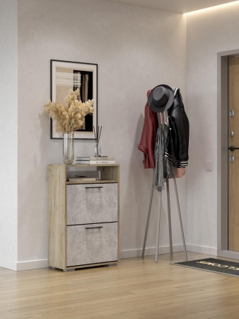 мс для прихожей Бостон ОБ-600 дуб крафт серый/бетонный камень NEW