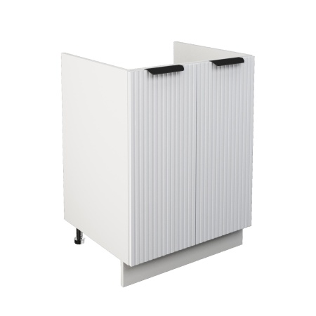 Шкаф нижний под мойку ШНМ 600 Корпус: ЛДСП белый 16мм; фасад: фрезеровка Норд Line, МДФ софт даймонд 16 мм