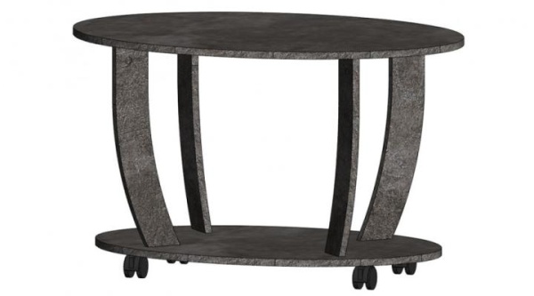 Стол журнальный овальный Цемент темный Стол журнальный овальный Цемент темный