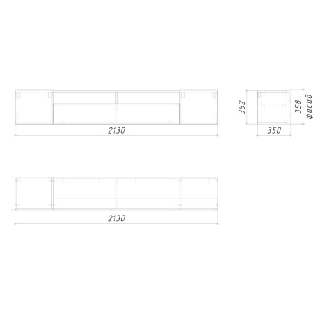СКАНДИ Тумба под ТВ (МДФ) Серый шифер / Грин Грей Софт с опорами