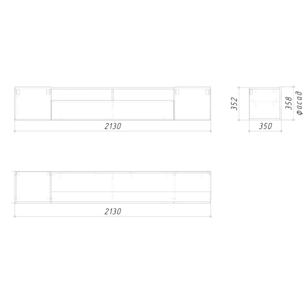 СКАНДИ под TV в гостиную (МДФ) Белый / Белый СКАНДИ под TV в гостиную (МДФ) Белый / Белый