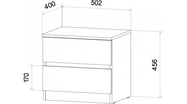 Ленора Тумба прикроватная Дуб вотан / Графит