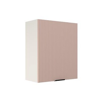 Шкаф верхний ШВ 600-1 Корпус: ЛДСП белый 16мм; фасад: фрезеровка Норд Line, МДФ софт какао 16 мм