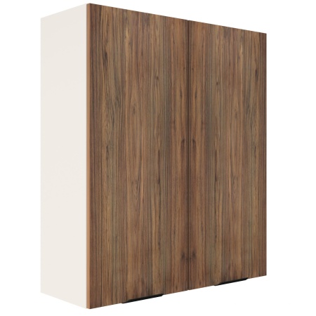 Шкаф верхний (премьер) ШВ 800Н Корпус: ЛДСП белый 16мм; фасад: фрезеровка Норд, МДФ орех канадский 16 мм