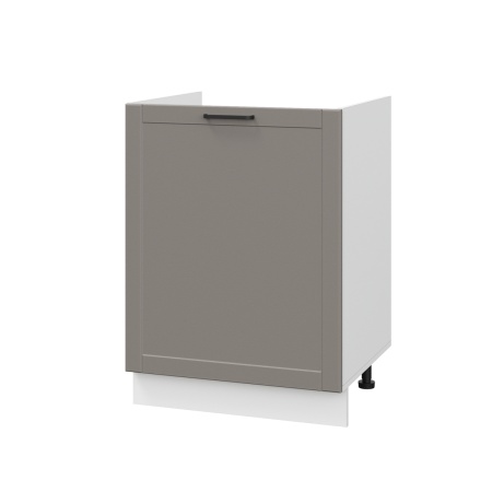 Шкаф нижний под мойку ШНМ 600-1 Корпус: ЛДСП белый 16мм; фасад: фрезеровка Диада, МДФ лофт кварц 16 мм