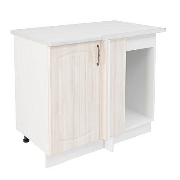 Шкаф нижний угловой  ШНУП 1000 Корпус: ЛДСП белый 16мм; фасад: фрезеровка Гренада, МДФ сандал 16мм Шкаф нижний угловой  ШНУП 1000 Корпус: ЛДСП белый 16мм; фасад: фрезеровка Гренада, МДФ сандал 16мм