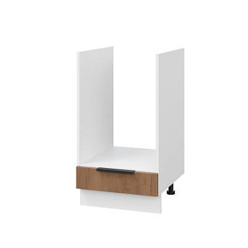 Шкаф нижний духовой ШНД 450 Корпус: ЛДСП белый 16мм; фасад: фрезеровка Оливия, ЛДСП дуб крафт табачный 16 мм