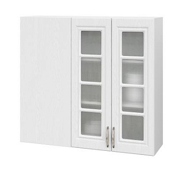 Шкаф верхний угловой (премьер) со стеклом ШВУПС 1000Н Лондон дуб сканди (МДФ 16мм МС София)