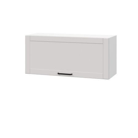 Шкаф верхний горизонтальный ШВГ 800 Корпус: ЛДСП белый 16мм; фасад: фрезеровка Диада, МДФ лофт крем 16 мм