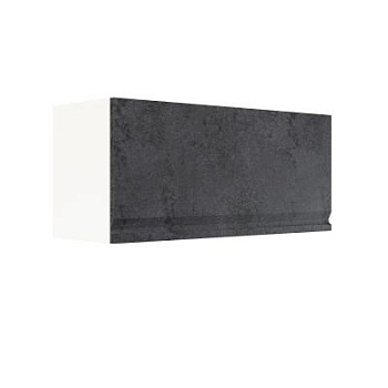 Шкаф верхний горизонтальный ШВГ 800 Корпус: ЛДСП белый 16мм; фасад: фрезеровка Бруклин, МДФ бетон черный 16мм Шкаф верхний горизонтальный ШВГ 800 Корпус: ЛДСП белый 16мм; фасад: фрезеровка Бруклин, МДФ бетон черный 16мм