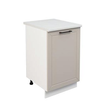 Шкаф нижний ШН 500 Корпус: ЛДСП белый 16мм; фасад: фрезеровка Кельн, МДФ софт бланж 16мм