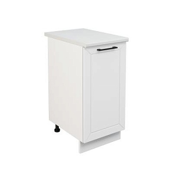 Шкаф нижний ШН 400 Корпус: ЛДСП белый 16мм; фасад: фрезеровка Кельн, МДФ софт даймонд 16мм