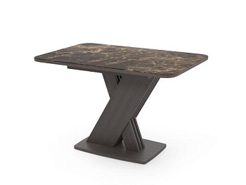 Стол Неаполь раздвижной В1, фотопечать (1100*700*400) Мрамор коричневый / венге / венге / венге