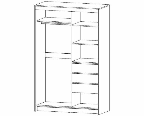 Шкаф-купе 2-х створчатый Ривьера Анкор светлый