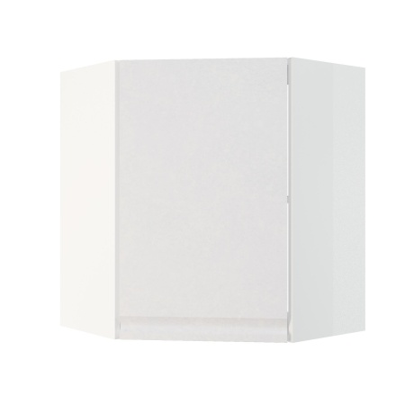 Шкаф верхний угловой ШВУ 600 Корпус: ЛДСП белый 16мм; фасад: фрезеровка Бруклин, МДФ бетон белый 16мм