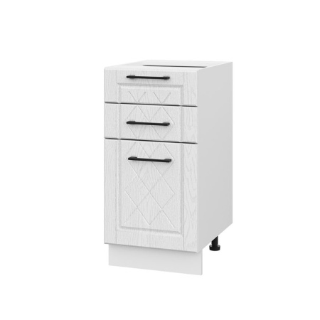 Шкаф нижний с ящиками ШН3Я 400 Барселона белый массив (МДФ 16мм МС София)