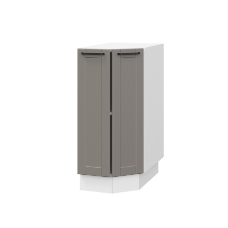 Шкаф нижний торцевой ШНТ 360 Корпус: ЛДСП белый 16мм; фасад: фрезеровка Диада, МДФ лофт кварц 16 мм