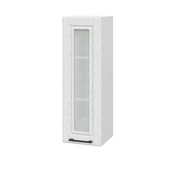 Шкаф верхний со стеклом (премьер) ШВС 300Н Барселона белый массив (МДФ 16мм МС София) Шкаф верхний со стеклом (премьер) ШВС 300Н Барселона белый массив (МДФ 16мм МС София)