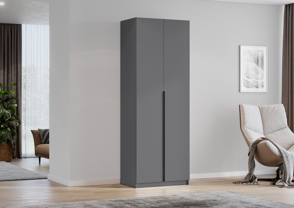 шкаф распашной Берген ПРО ШК-800 серый графит/серый графит