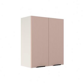 Шкаф верхний ШВ 600 Корпус: ЛДСП белый 16мм; фасад: фрезеровка Норд Line, МДФ софт какао 16 мм