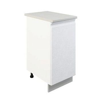 Шкаф нижний ШН 400 Корпус: ЛДСП белый 16мм; фасад: фрезеровка Бруклин, МДФ бетон белый 16мм Шкаф нижний ШН 400 Корпус: ЛДСП белый 16мм; фасад: фрезеровка Бруклин, МДФ бетон белый 16мм