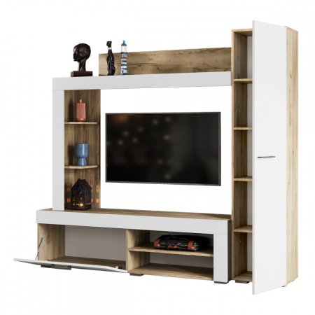 гостиная Николь Дуб крафт серый / Софт айвори