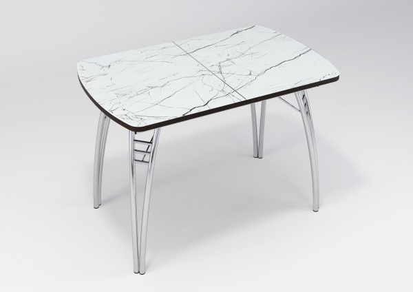 Стол раздвижной с фотопечатью Графит (подстолье паук) Компакт хром/венге