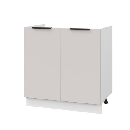 Шкаф нижний под мойку ШНМ 800 Корпус: ЛДСП белый 16мм; фасад: фрезеровка Оливия, МДФ моно керамика 16 мм