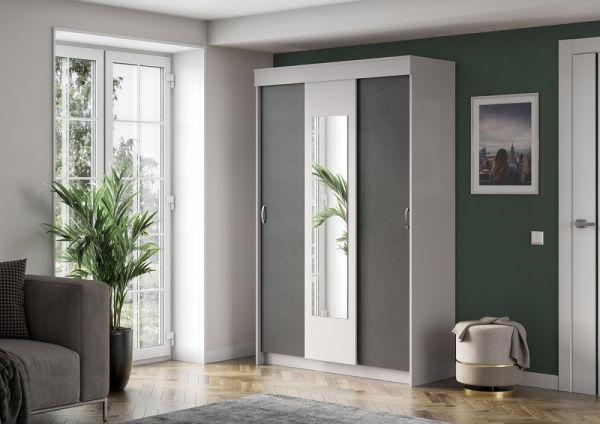 шкаф-купе Бассо Серый / Серый графит