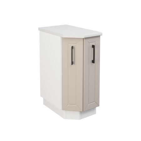 Шкаф нижний торцевой ШНТ 360 Корпус: ЛДСП белый 16мм; фасад: фрезеровка Кельн, МДФ софт бланж 16мм