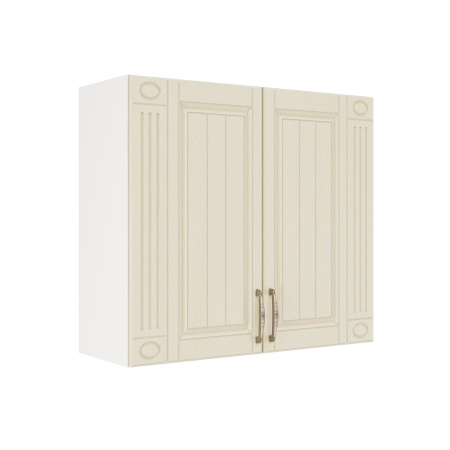 Шкаф верхний декор Лондон ШВД 800 Белый/дуб крем