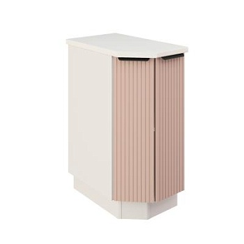 Шкаф нижний торцевой ШНТ 360 Корпус: ЛДСП белый 16мм; фасад: фрезеровка Норд Line, МДФ софт какао 16 мм