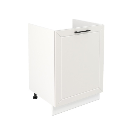 Шкаф нижний под мойку ШНМ 600-1 Корпус: ЛДСП белый 16мм; фасад: фрезеровка Кельн, МДФ софт айвори 16 мм