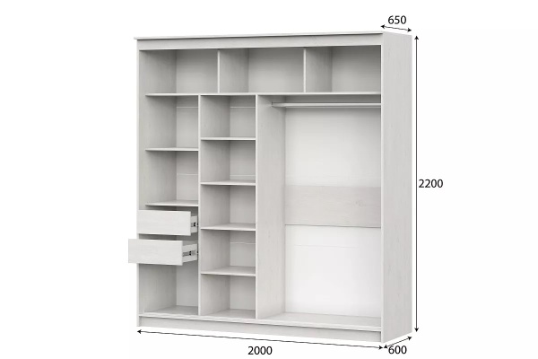 Шкаф-купе №25 (2,0 м) Блэк Меланж/Лакобель/Черный матовый